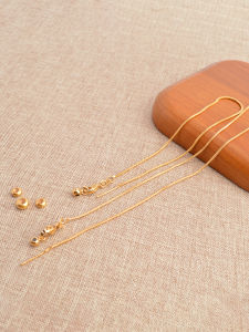 Fashionable 14K Gold Plated Snake Bone Chain Bracelet Necklace Adjustable Bead Stringing Needle Type Jewelry for Men And Women