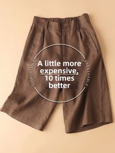 V.C.I | Slim-fitting Premium Linen Shorts For Pear-shaped Women Summer Capri