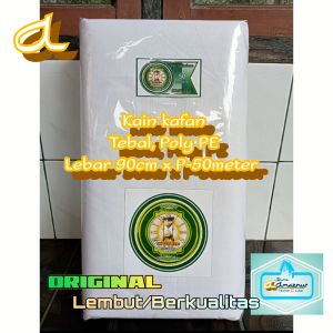 Kain Kafan Mori Putih Cap Hourglass (Jam Pasir Emas) Lebar 90cm x panjang 50 meter