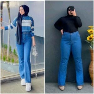 HW Cutbray jeans wanita-Highwaist Jeans Cutbray Strecht Kekinian-Cutbray Strechy Premium Quality