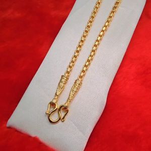 สร้อยคอทอง น้ำหนัก 2 สลึง ความยาว 20 นิ้ว ลายผ่าหวายมน รับประกัน 1 ปี แถมฟรี! ตะขอ ทองชุบ ใส่อาบน้ำได้