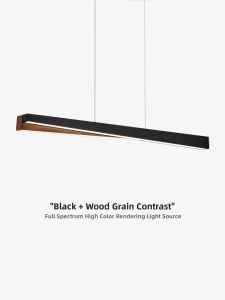 Minimalist Walnut Texture Restaurant Chandelier Eyecare