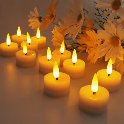 12/24Pcs Flameless LED Candles Flickering Battery Tea Lights Birthday Wedding Party Electric Candles Xmas Table Decoration Light