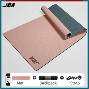 JBA TPE Yoga Mat For Women Anti Slip Thick 8MM With Center Alignment Line Dual Layer Anti Tear Extra Wide 80CM With Carrier Bag Yogamat Soundproof Waterproof 瑜伽垫防滑 Gym Floor Mat