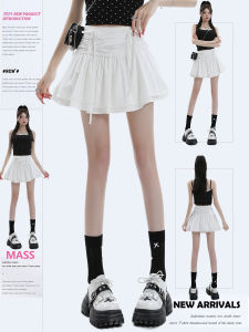 Mass Bows Pleating High Waist Skirt Womens 2024 Summer New Arrival Sweet and Spicy Pure Desire Slim Looking A- line Skirt