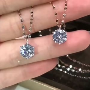 Kalung Titanium Wanita Liontin Permata Satu Rantai Pecah Kopi Terbaru Kalung Titanium Anti Karat Tidak Luntur