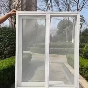 Summer Middle Zipper Mosquito Screen Window Dense Mesh Gray Trim Removable Washable Self-Adhesive Drill-Free