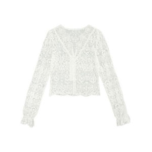 Áo Len Dệt Kim Dài Tay Phong Cách Mỹ Áo Lót Ren Thanh Lịch Bộ Đồ Hai Mảnh Thời Trang Xuân Cho Nữ