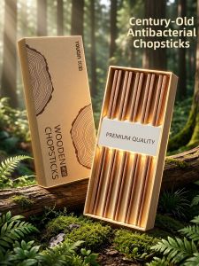 youqin | Antibacterial Mildew-Resistant Non-slip Wooden Chopsticks for Kids