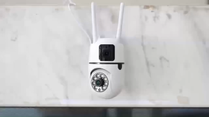 Dual Lens CCTV Camera Connect Cellphone 2 Way Audio And Speaker Wireless WiFi IP Security Cameras 8MP HD Full Color Night Vision 360 panoramic Motion Detection Surveillance Camera