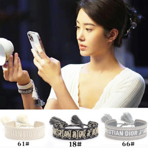 Bohemian Weaving Tassel Rope Embroidered Letter Hand Cord Bracelet for Men And Women Fashionable Ethnic Style Couples Jewelry