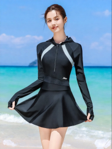 XTEP | New Slimming One-Piece Swimsuit Dress for Plus Size