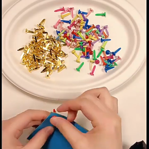 100Pcs Paku Belah Emas Perak Paper Fastener Colorful Untuk Hiasan Buku Harian Kartu Ucapan Dan DIY Art
