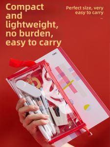 deli | Transparent Exam-use Large-capacity Simple & Stylish Student Supplies Pen Pouch