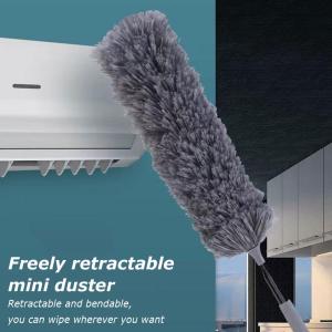 Electrostatic Precipitator Scalable And Bendable Stainless Steel Silicone Handle Household Feather Duster Fiber Dust Remover