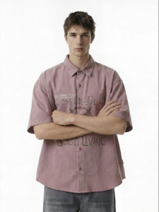 Jack Jones | Letter Printed Breathable Tencel Mens Short Sleeve Shirt