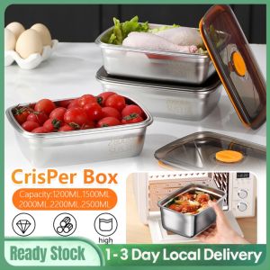 2800ML 316 Food Grade Stainless Steel Preservation Box Refrigerator Specialized Box with Cover Sealed Lunch Box Freezer Box316不锈钢保鲜盒316 stainless steel fresh-keeping box