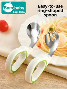 Baby Feeding Spoon and Fork 316L Stainless Steel Set