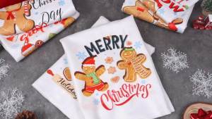 Newwiee 6 Pcs Christmas Kitchen Towels Gingerbread Man Eucalyptus Kitchen Towels Leaves Dish Towels Absorbent Hand Towels Reusable Cleaning Love Towels Tea Towels Get Home Winter Cozy Decoration