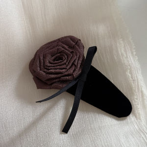 French Style Half Updo Hair Clip Womens Small Size Rose Flower Hair Accessory for Thin Hair New 2024 Elegant Design