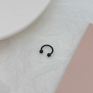 Simple Double-Sided Titanium Steel Ear Studs Female Version Thin Needle Dual-Head Screw Buckle Small Ear Bean Ball Ear Bone
