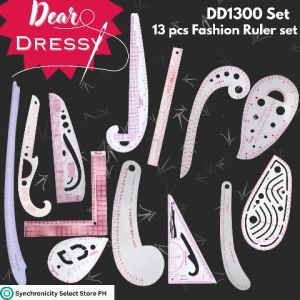 Dear Dressy 13-Piece Fashion Design Ruler Set – French Curve Pattern Hip Curve Armhole & More for Sewing Tailoring & Dressmaking | Synchronicity Select