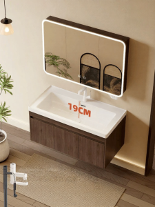 LANGXIANG | Vintage Style All Aluminum Ceramic Integral Basin Bathroom Cabinet