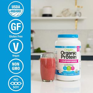 Bột đạm thực vật hữu cơ Orgain Organic Protein Plant Based Protein Powder Natural Unsweetened (720g) Hàng Mỹ