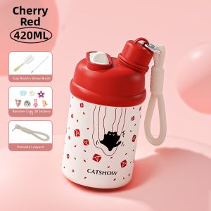 CHICU TOM | Mini Portable Vacuum Flask With Straw