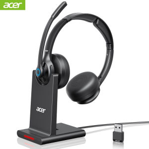 Acer | Acer Call Center Wireless Headset with Mic for Work 2.4G USB Dongle Bluetooth 5.3 Dual Mode Headphones HB02 ENC Clear Calls