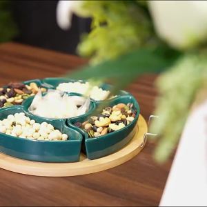 MOLORE | Creative Multi-section Ceramic Plate for Snacks Fruits Nuts