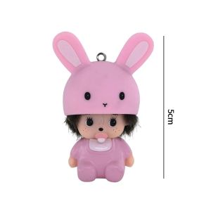 Bandai | In Stock Monchhichi Keychain Hello Kitty Monchhichi Keyring Cute Monchi Toy Keychains for Bags Childrens Day Gift 몬치치 키링