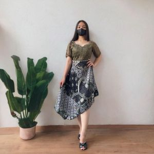 Dress Brokat Batik Unik Dan Kekinian Gaun Pesta Kondangan Terbaru