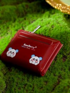 New Short Women Wallets High Quality Simple Card Holder Zipper Female Coin Purses Cute Cartoon Bear Wallet For Girls