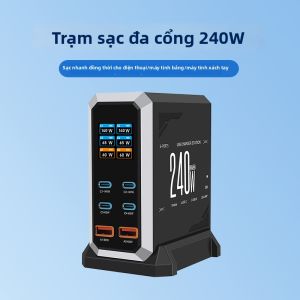 NUOMEIDA | Sạc USB Đa Cổng 200W Hiển Thị Số GaN
