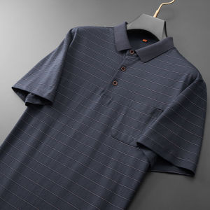 Áo Thun Nam Mùa Hè Tay Ngắn Cổ Polo Dáng Rộng Cỡ Lớn Bằng Cotton Nguyên Chất Tay Lửng Cổ Polo Thời Trang Thường Ngày