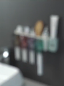 HTF. 2cup/4cup Toothbrush holder with toothpaste dispenser squeeze toothpaste Storage