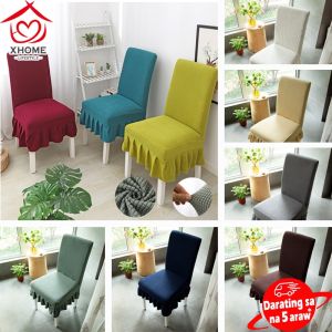 Xhome 【Manila Stock+COD】Thick Skirt dining chair cover stretchable Universal Knitted Elastic Antifouling Seat Cushion