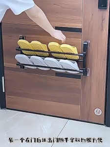 Multi-layer Wall Mounted Shoe Rack with Nail Free Stickers Compact and Efficient Storage Rack