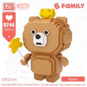 Loz | Mô Hình Xe Máy Gấu Bông Tai Ngọc Trai Mèo Nước Uống Gấu Khối Xây Dựng Nhỏ