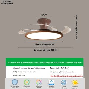 Quạt Trần Chùm Đèn Quang Phổ Toàn Phần Bảo Vệ Mắt Không Thể Thấy