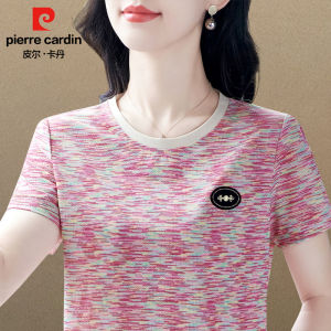 Pierre Cardin round Neck Short Sleeve T-Shirt Womens Fashionable Summer New Style Versatile Ageless Half Sleeve Top