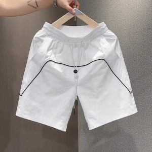 Mens Summer Lightweight Quick Dry Wide Leg Short Pants Fashionable American Sporty Brand Trendy Half-length Casual Shorts