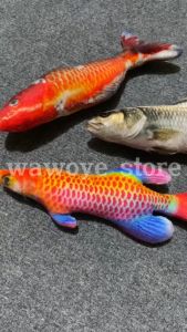 Mainan Gigitan Kucing Boneka Catnip bentuk Ikan Lembut dan Menarik