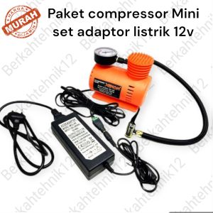 XENON Paket Compressor Mini Listrik Portable pompa angin Ban motor Mobil / Kompresor Mini Cat Finishing 300 psi