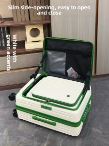 Expandable 20 Inch Check-In Bag Womens PC Travel Suitcase Side Opening Flip Cover Luggage Silent Pull Rod Fashionable Trendy Style