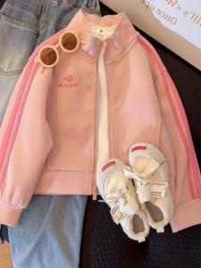 เสื้อแจ็คเก็ตเบสบอลฤดูใบไม้ผลิและฤดูใบไม้ร่วงสำหรับเด็กผู้หญิง 2025 ใหม่ เสื้อสเวตเตอร์คาร์ดิแกนลำลองสไตล์วิทยาลัย เสื้อผ้าผู้หญิง