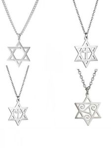 Minimalist Fashion Six-Pointed Star Men & Women's Necklaces: Stainless Steel Gold Plating & Non-Fading Couple Same Cross Pendant