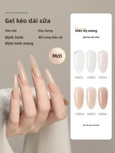 Sơn Móng Tay Gel Nối Dài Nhanh 15ML Màu Trắng Sữa Nude Chất Liệu Acrylic Cứng Dạng Sơn Phủ Dùng Để Nối Dài Móng Tay 1/6 Cái