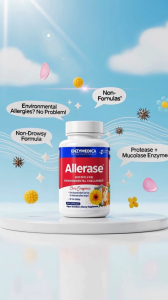 ENZYMEDICA Allerase™  💝 เอนไซม์รวมสูตรพิเศษสำหรับคนมีอาการภูมิแพ้ ลดเสมหะ  ใช้ได้ทุกฤดูกาล